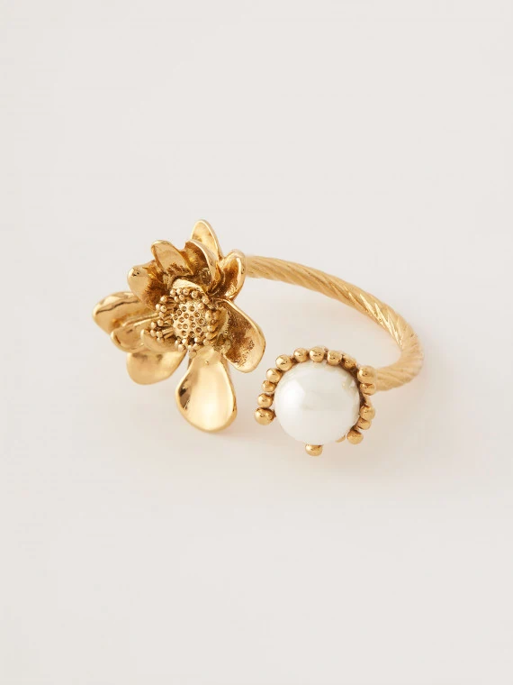 Steel ring in gold color one size