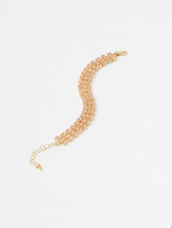 Gold-plated glass crystal bracelet