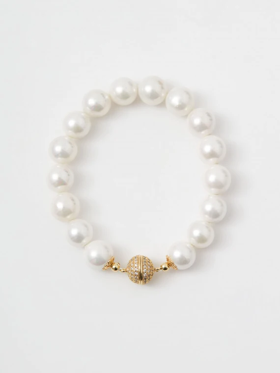 Gold-plated pearl bracelet