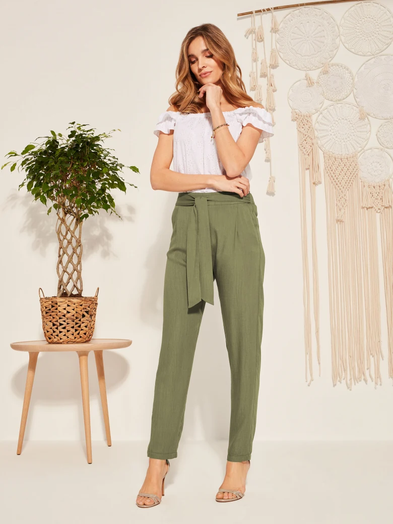 STRAIGHT CUT PANTS WITH BINDING