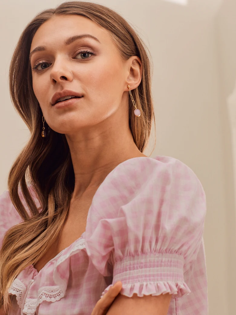 PINK BLOUSE WITH RUFFLES