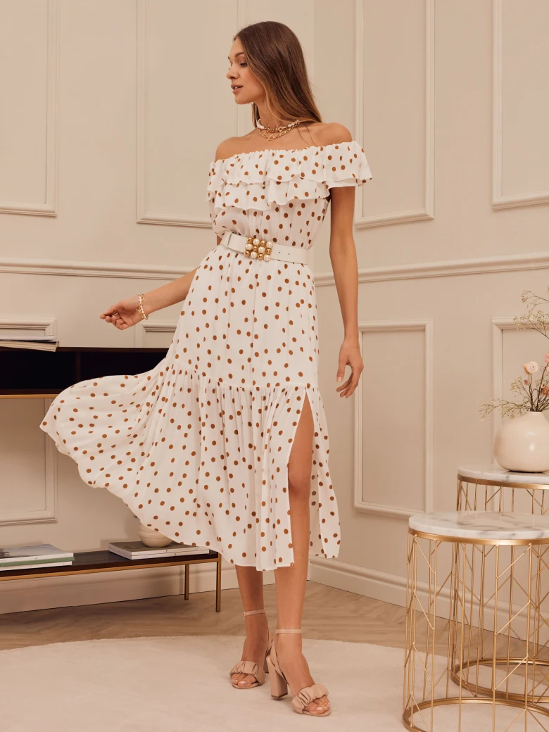 PEA DRESS WITH SPANISH NECKLINE