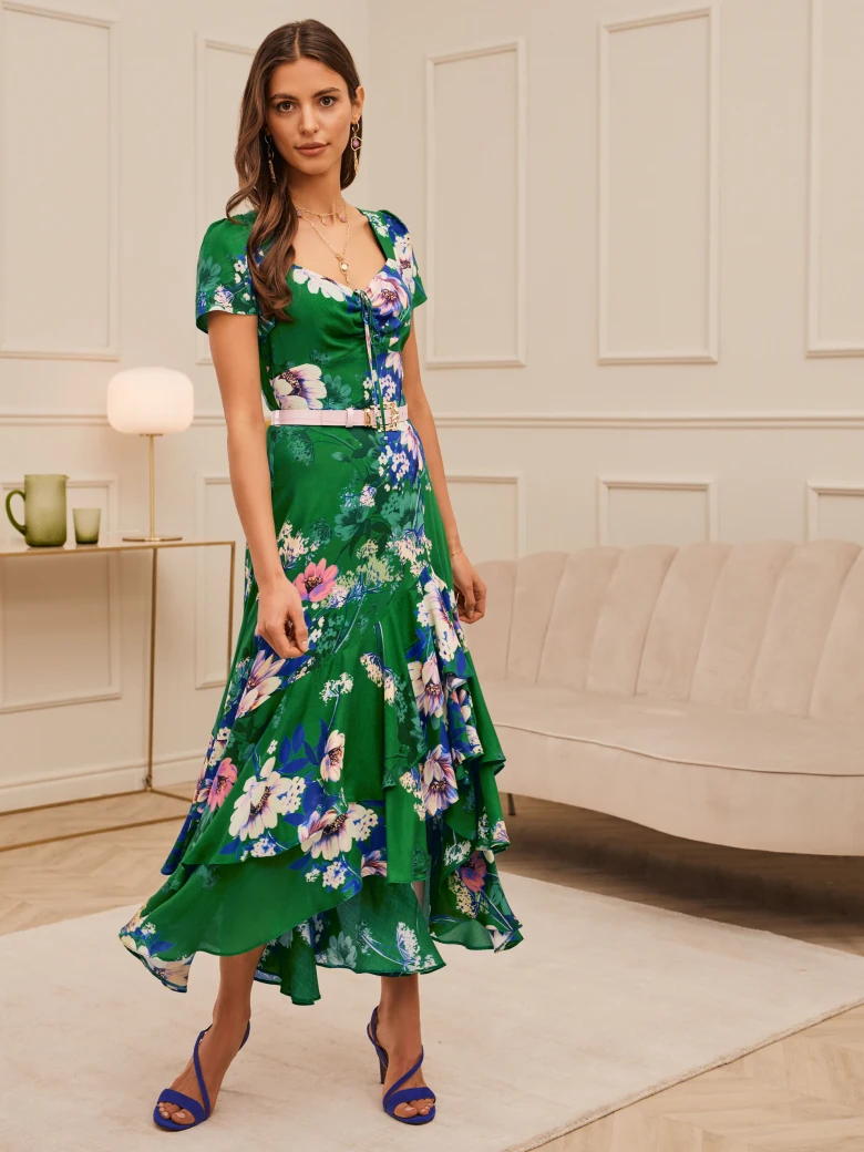 GREEN FLORAL DRESS