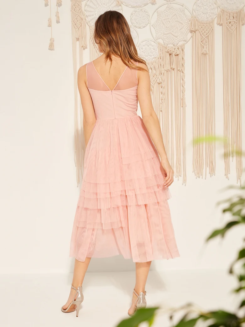 TULLE DRESS WITH RUFFLES