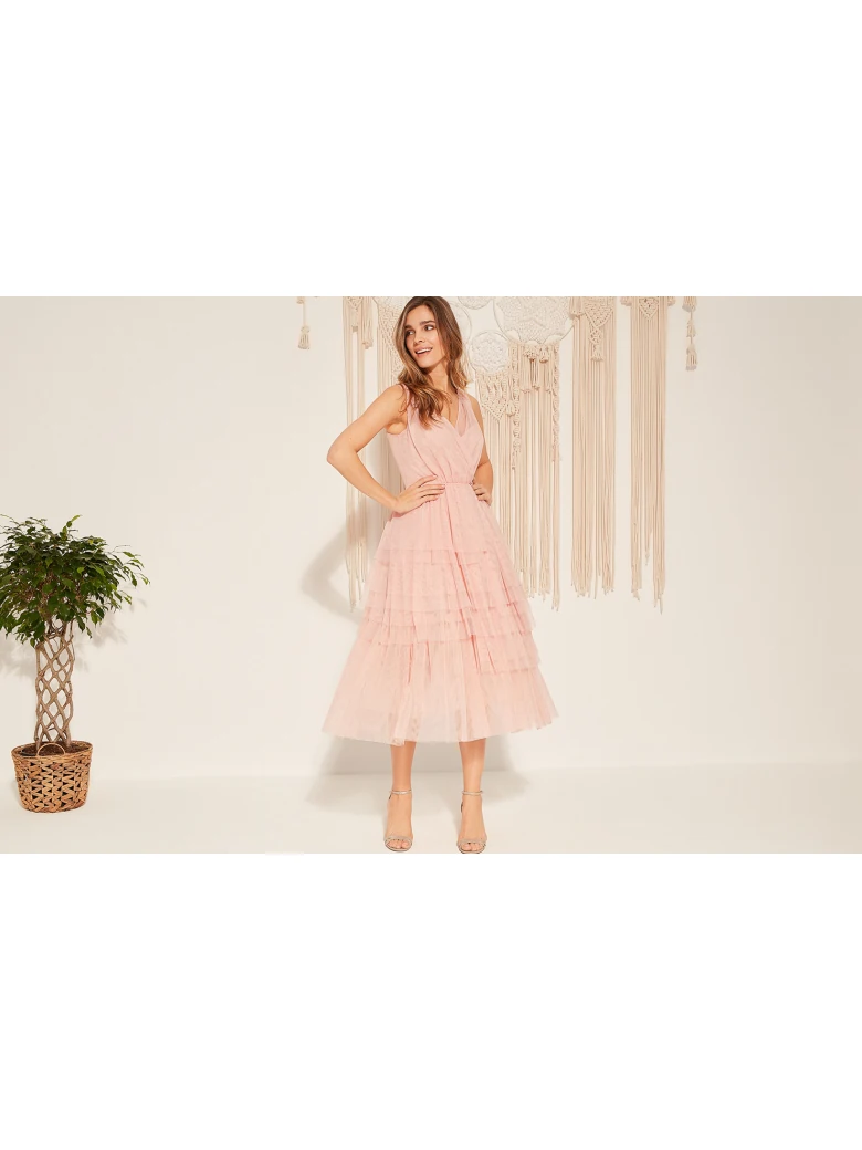 TULLE DRESS WITH RUFFLES