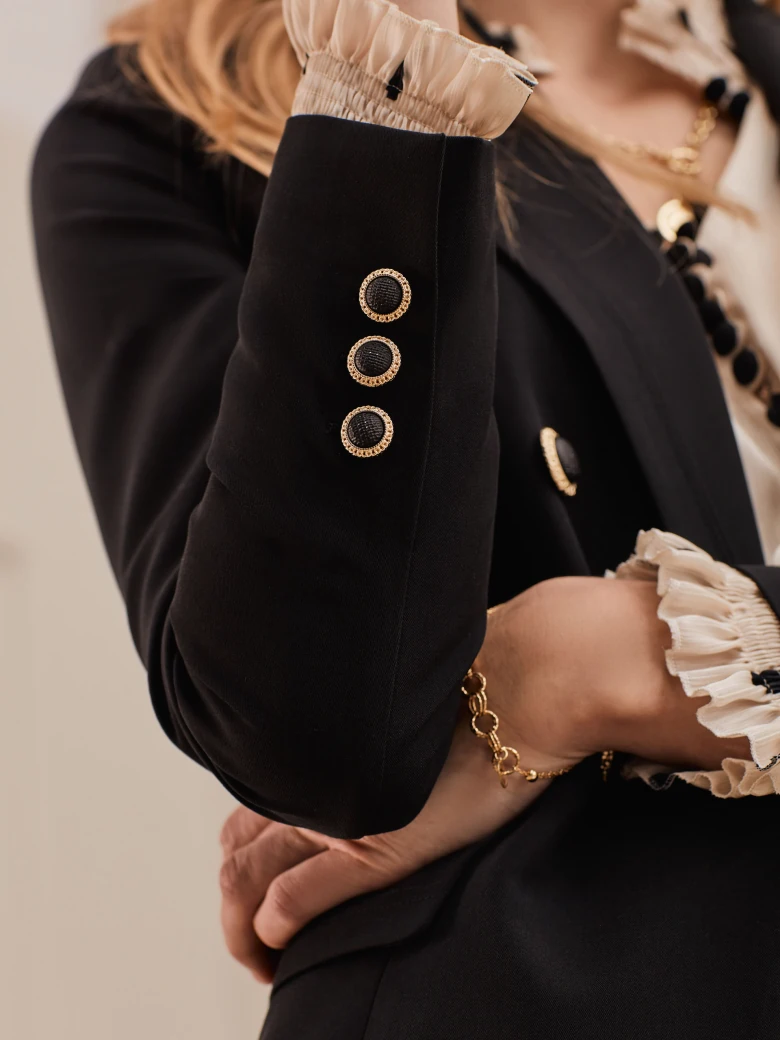 BLACK JACKET WITH DECORATIVE BUTTONS