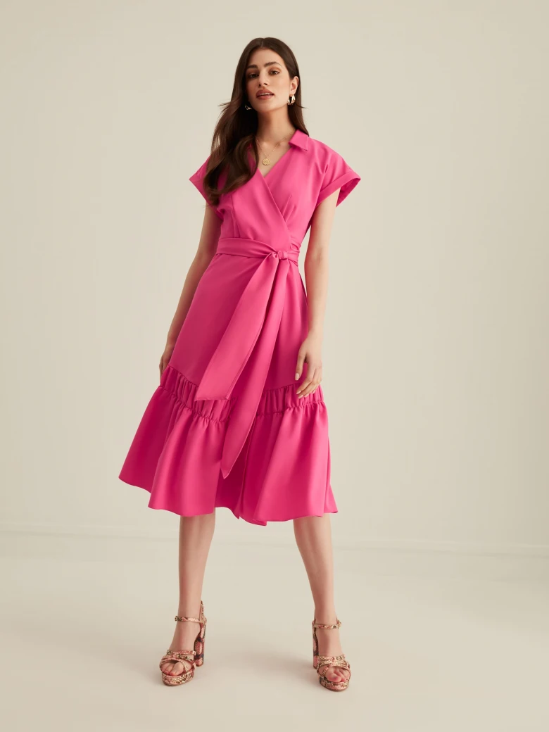 PINK WRAP DRESS