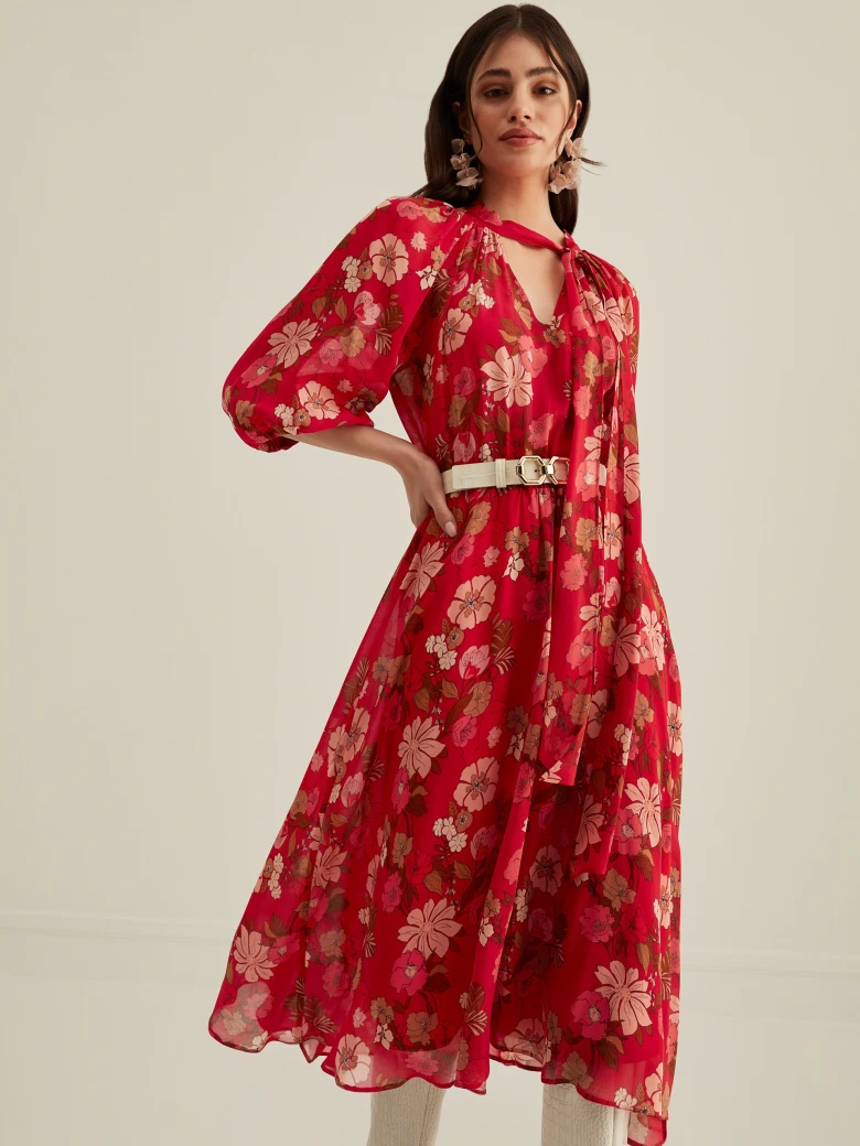 RED FLORAL DRESS