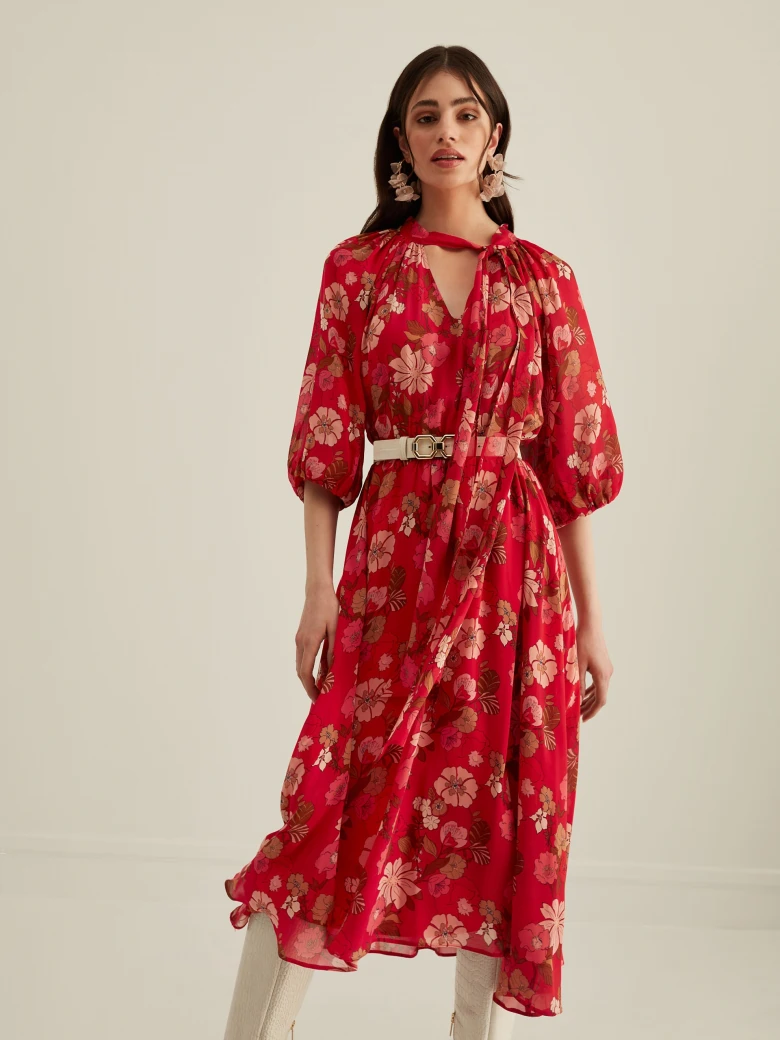 RED FLORAL DRESS