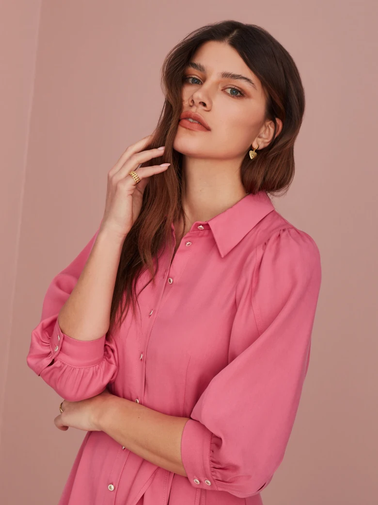 PINK SHIRT DRESS