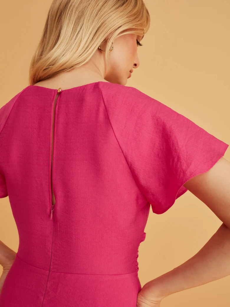 AIRY MIDI DRESS WITH WAIST TIE