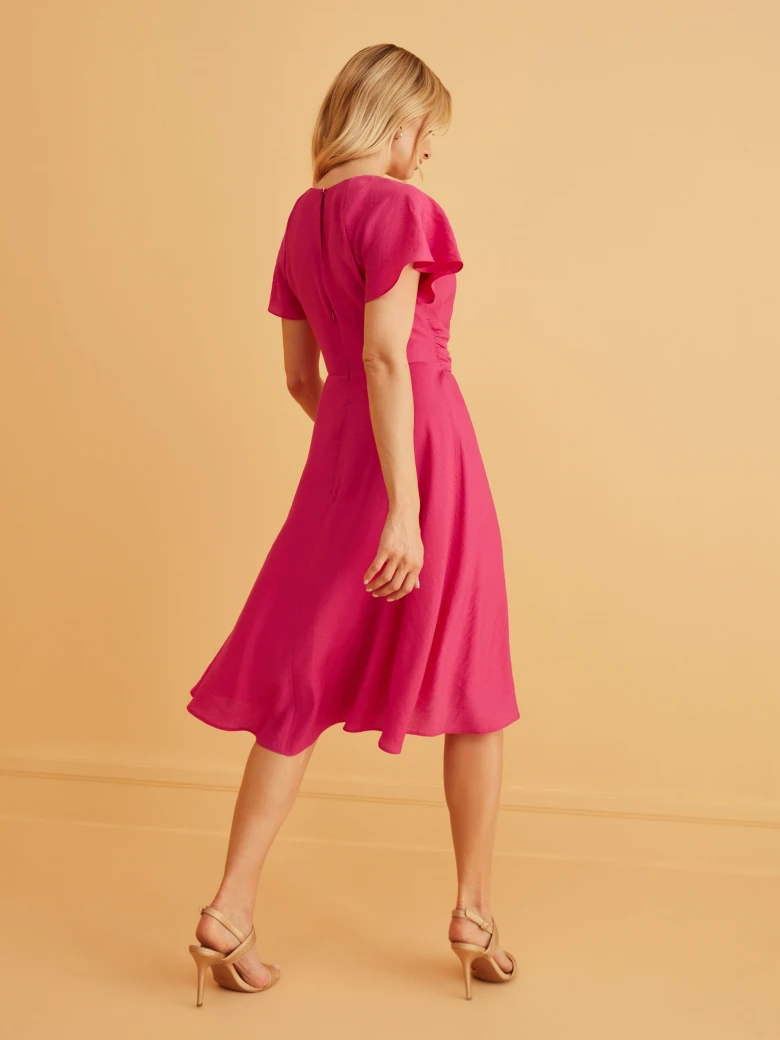 AIRY MIDI DRESS WITH WAIST TIE