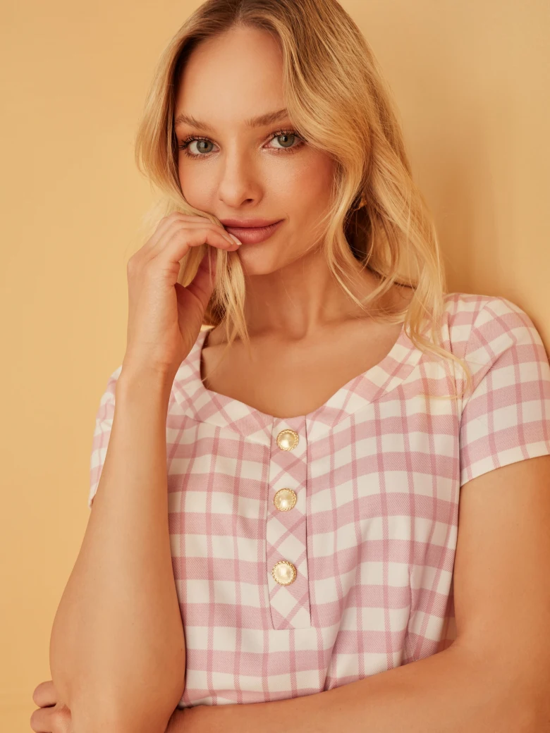 PINK SHORT-SLEEVE DRESS