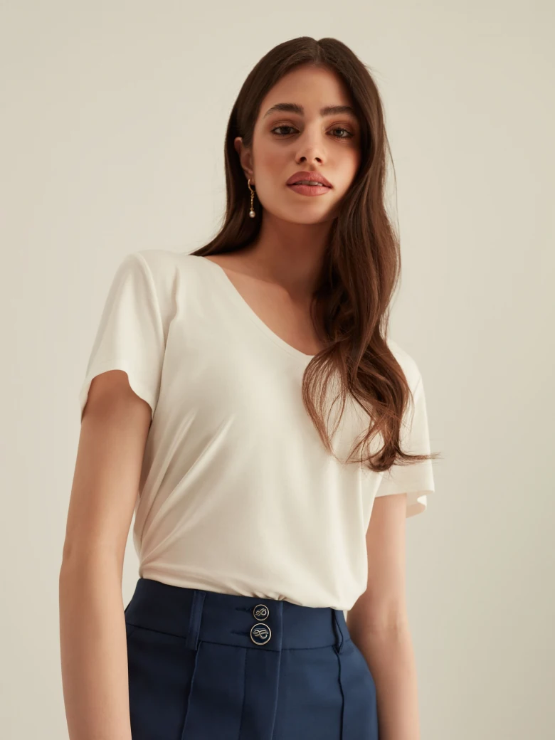 NAVY CREASED PANTS