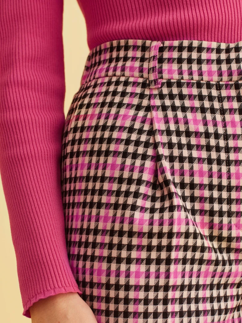 PINK HOUNDSTOOTH PANTS