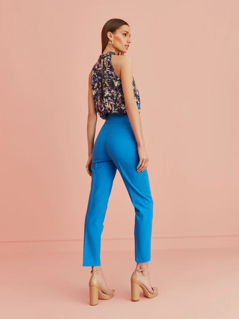 BLUE HIGH-WAISTED PANTS