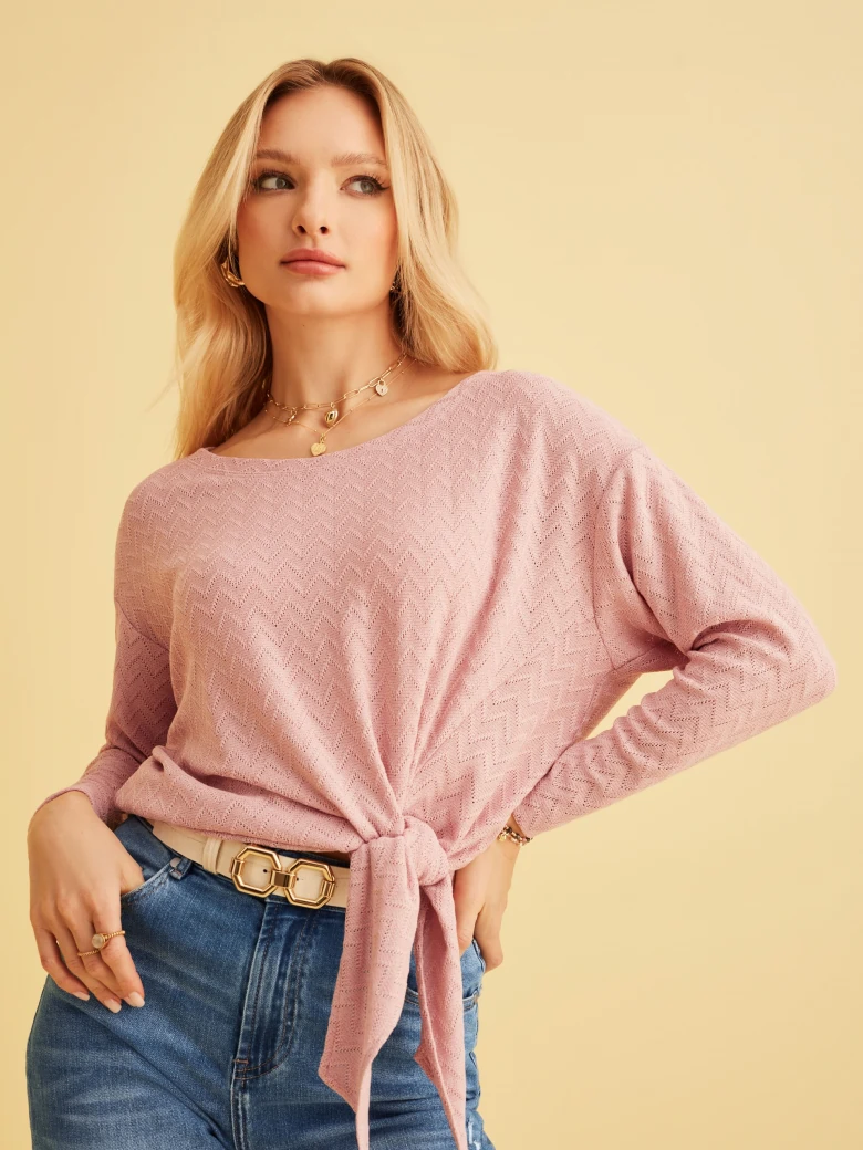 PUDROWORÓŻOWY SWETER