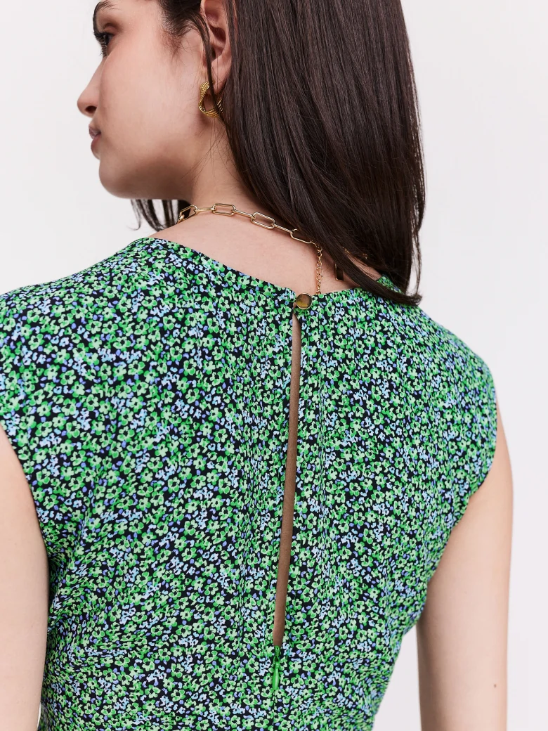 Kombinezon z szerokimi nogawkami w łączkę