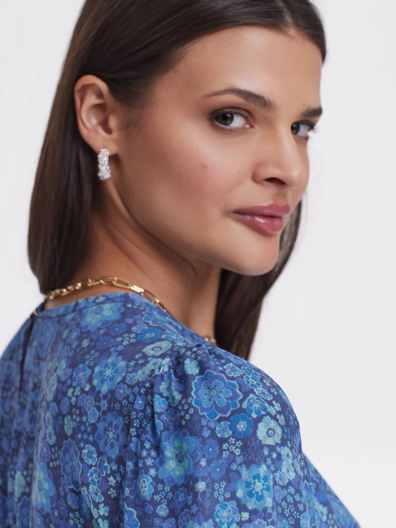 Blue floral pattern dress