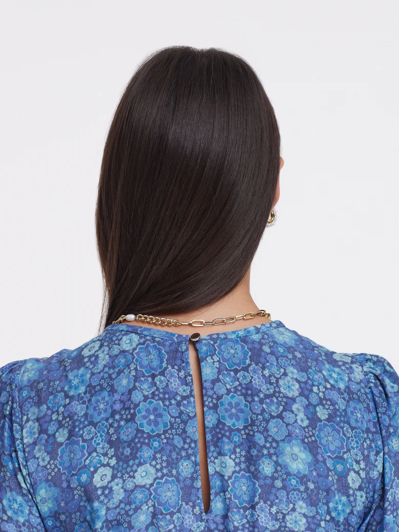 Blue floral pattern dress