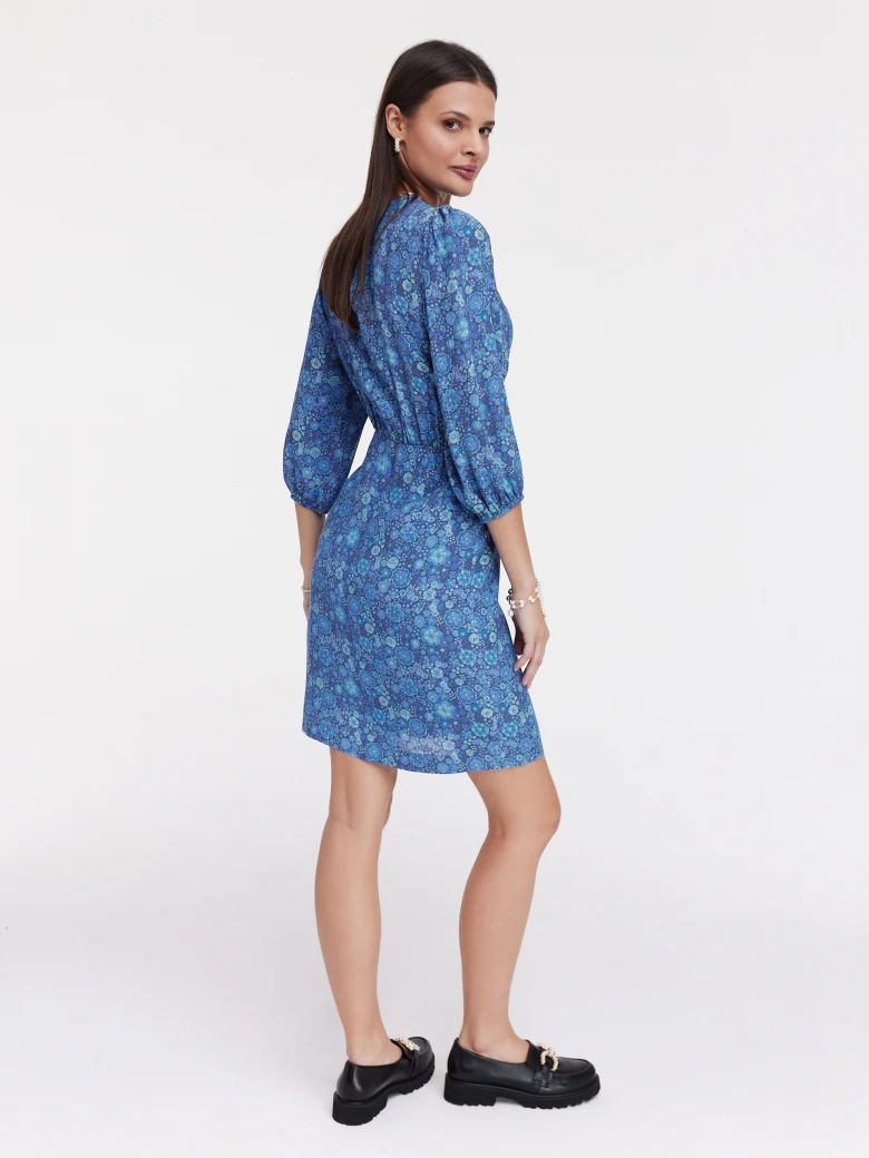 Blue floral pattern dress
