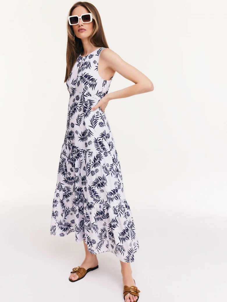 White dress with ruffle