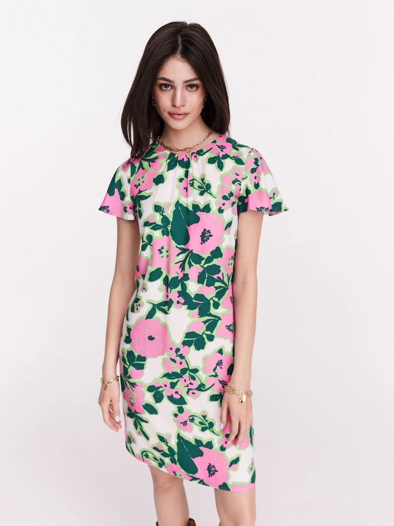 Short bright floral dress
