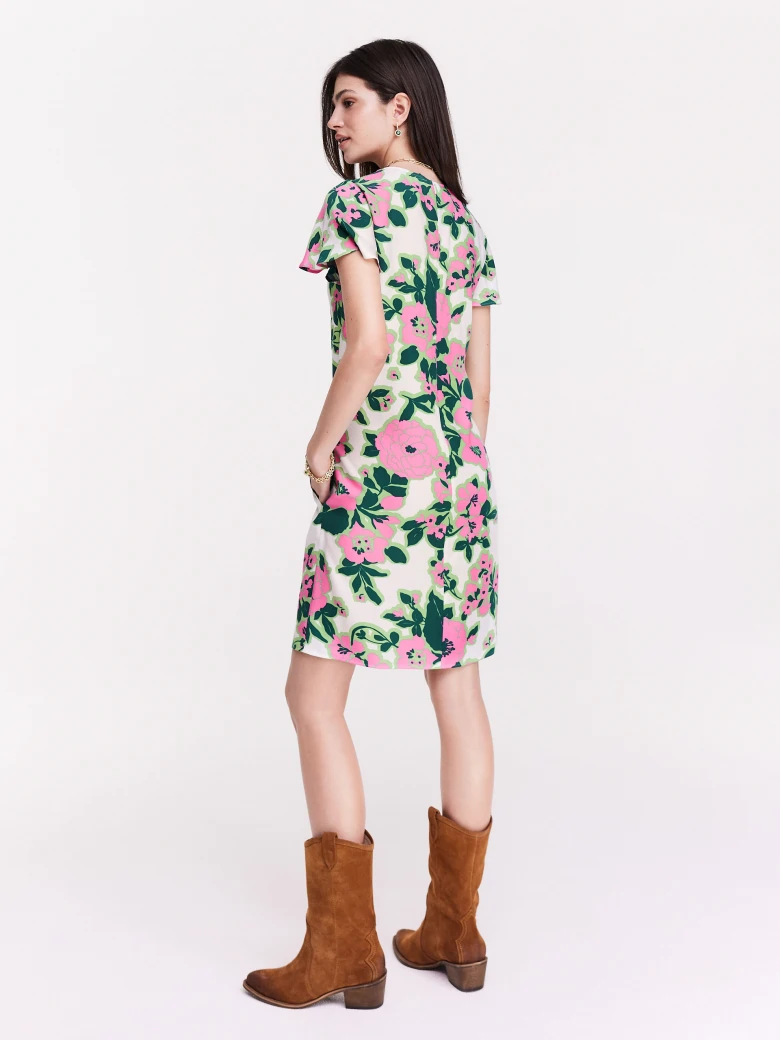 Short bright floral dress