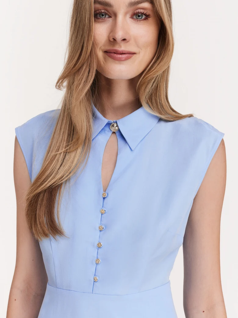 Blue dress with collar