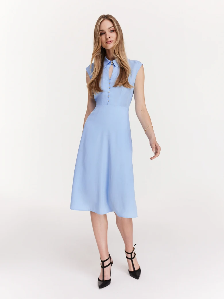 Blue dress with collar