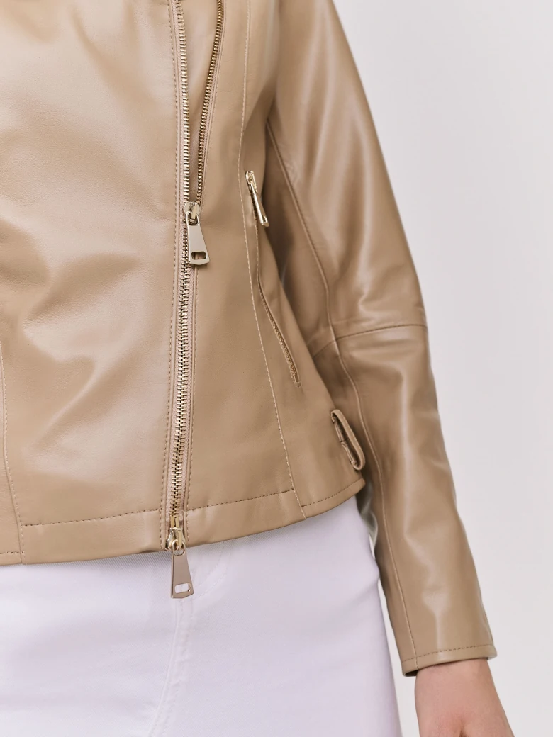 Classic beige leather ramon jacket