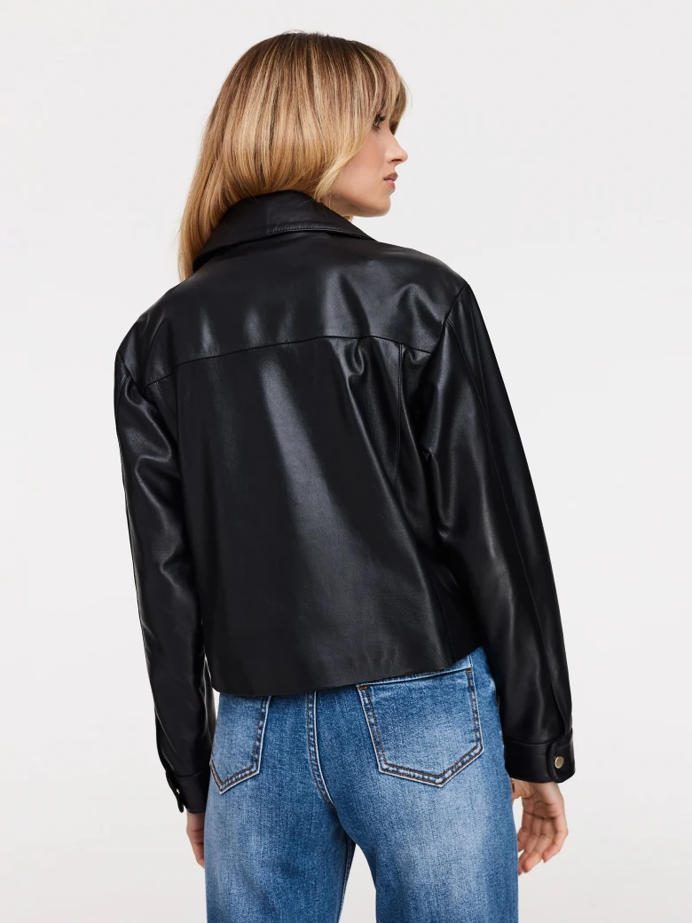 Black minimalist leather ramonesuit