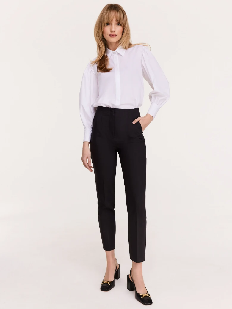 Elegant white shirt with buff sleeves