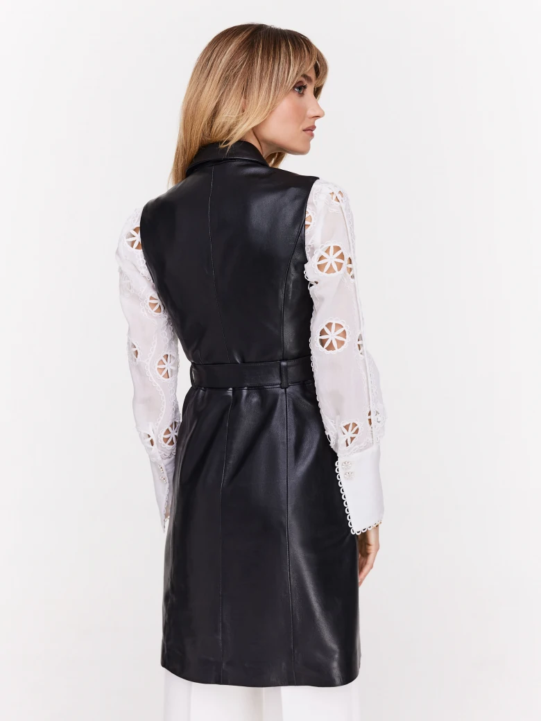 Leather black dress