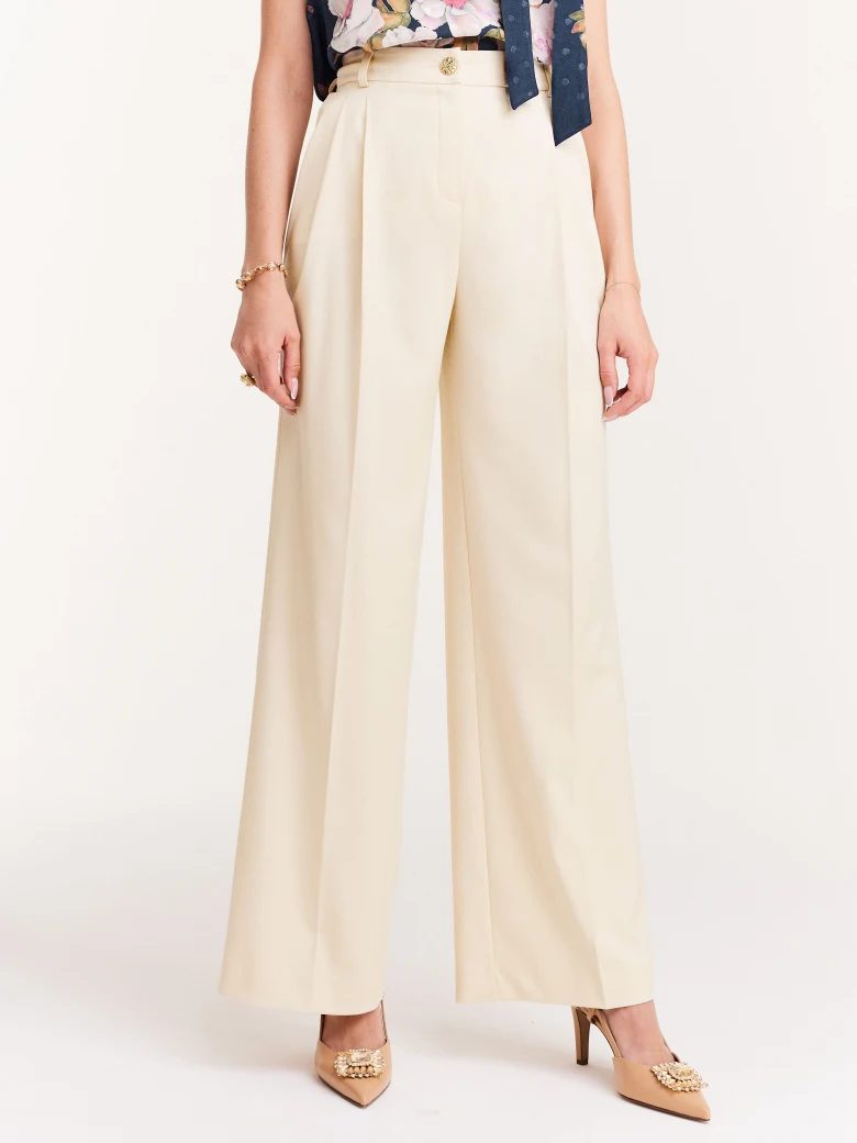 Flared high-waisted suit pants