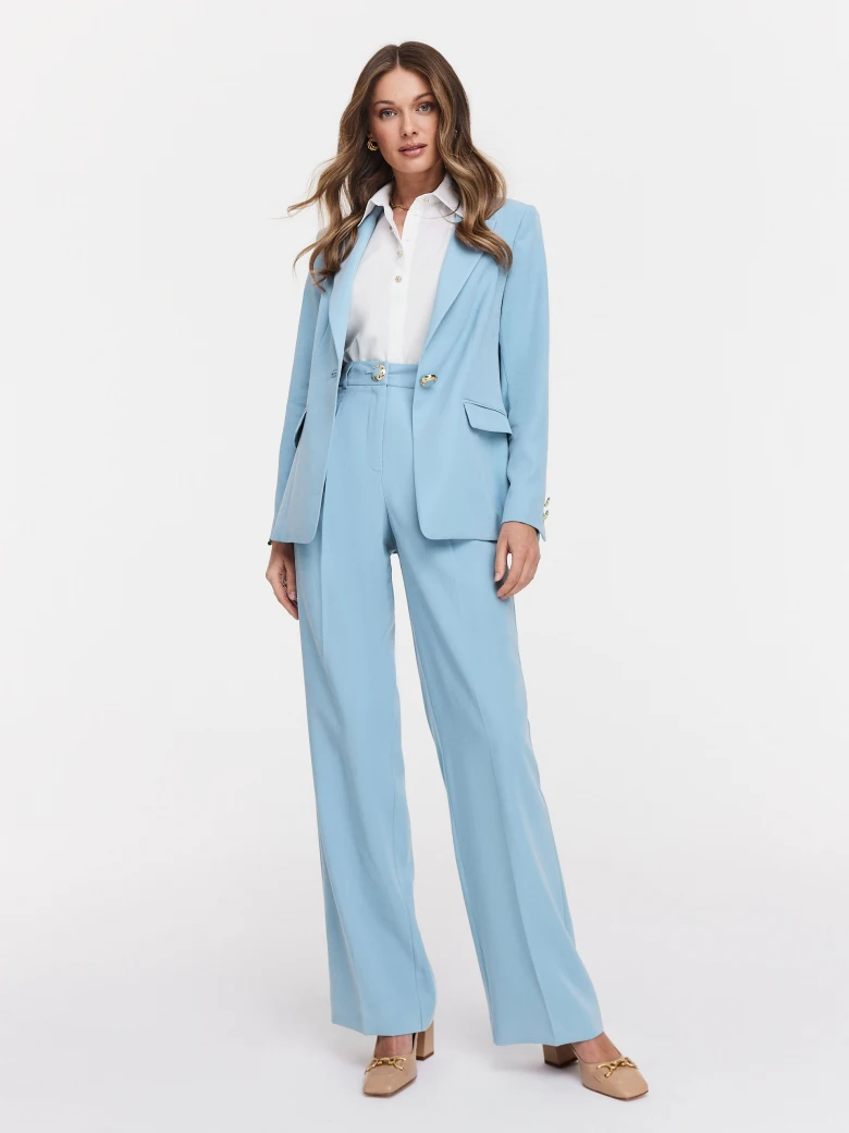 Long blue viscose pants
