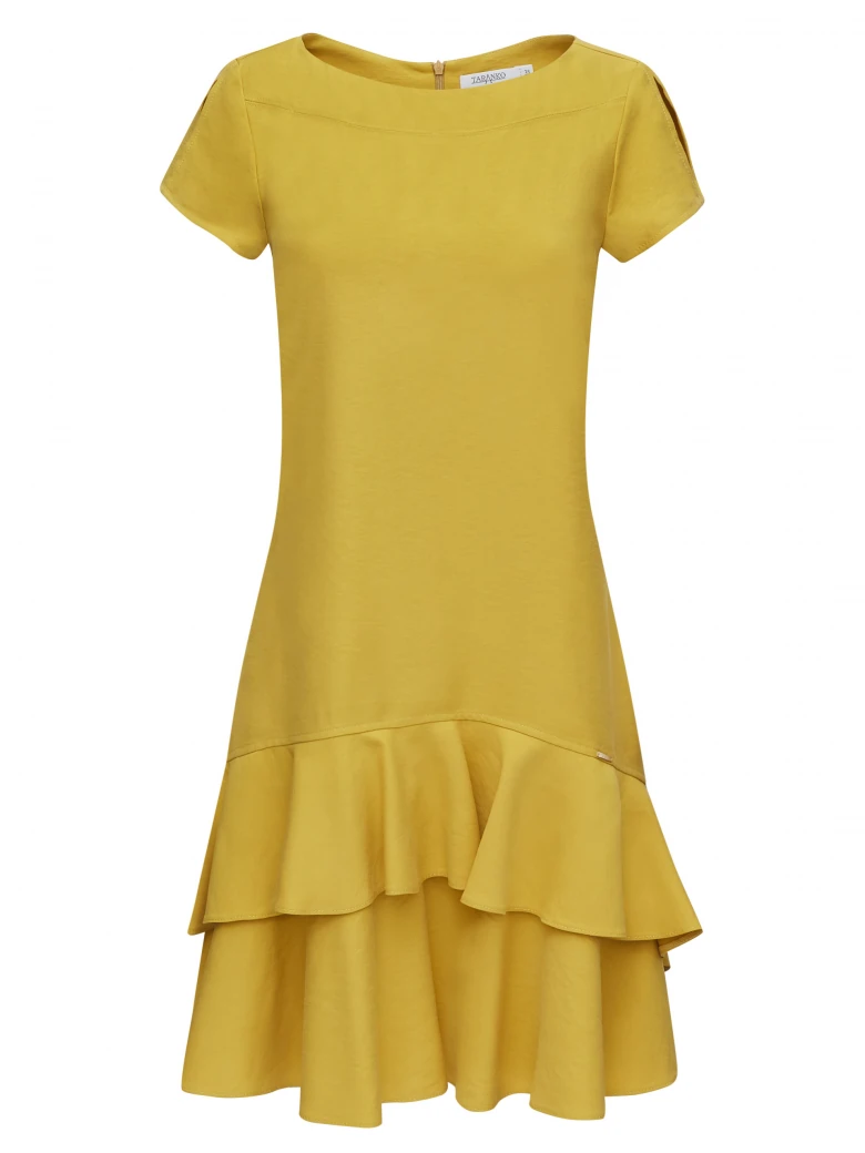 LIME GREEN DRESS WITH RUFFLE