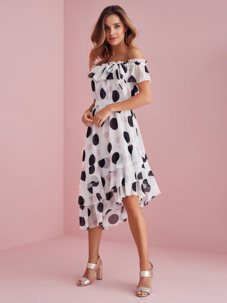SPANGLED FLORAL PATTERN DRESS
