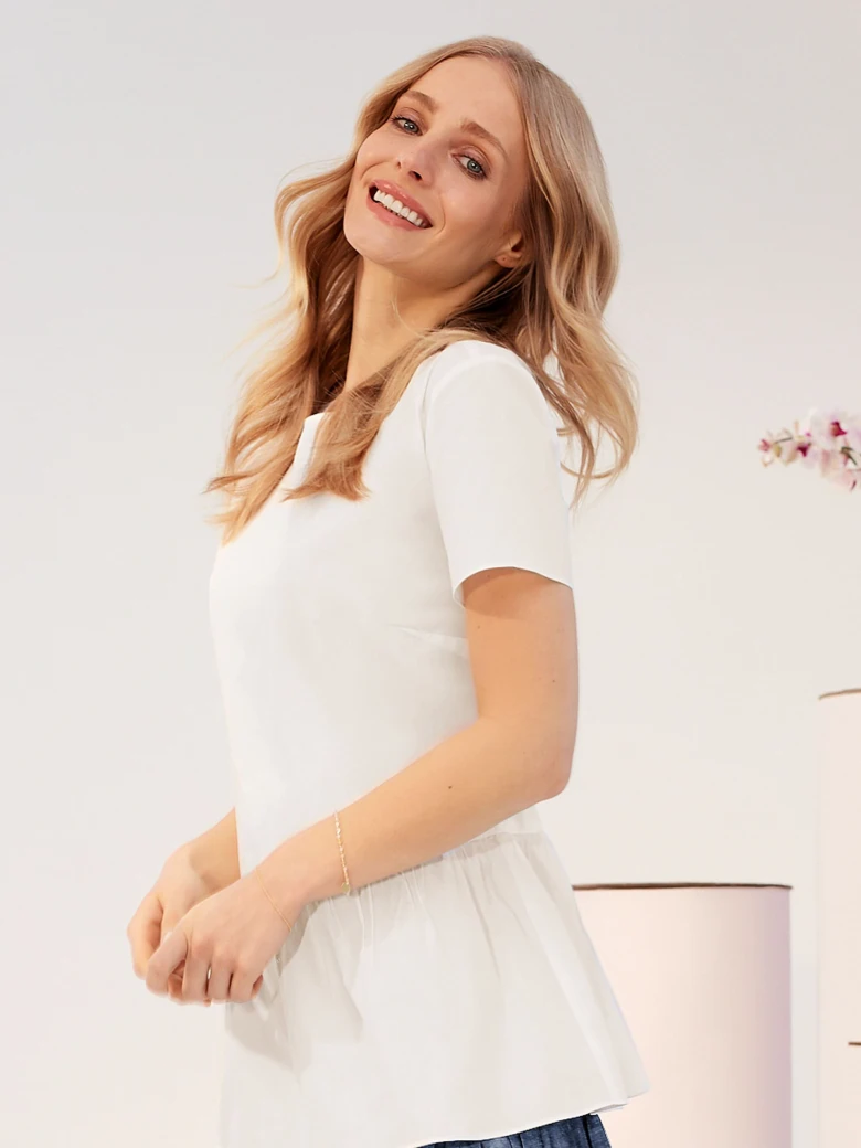 COTTON BLOUSE WITH RUFFLE