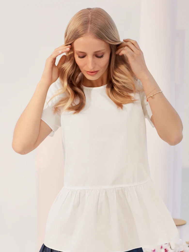 COTTON BLOUSE WITH RUFFLE