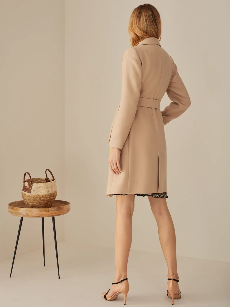 BEIGE COAT WITH BELT