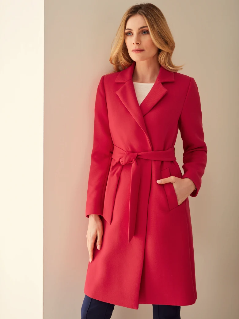 FLEECE COAT WITH BELT