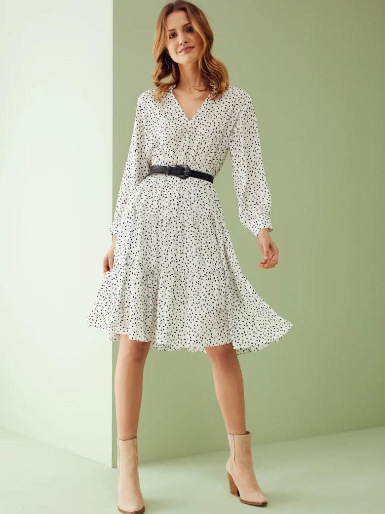 FLARED DRESS WITH BELT