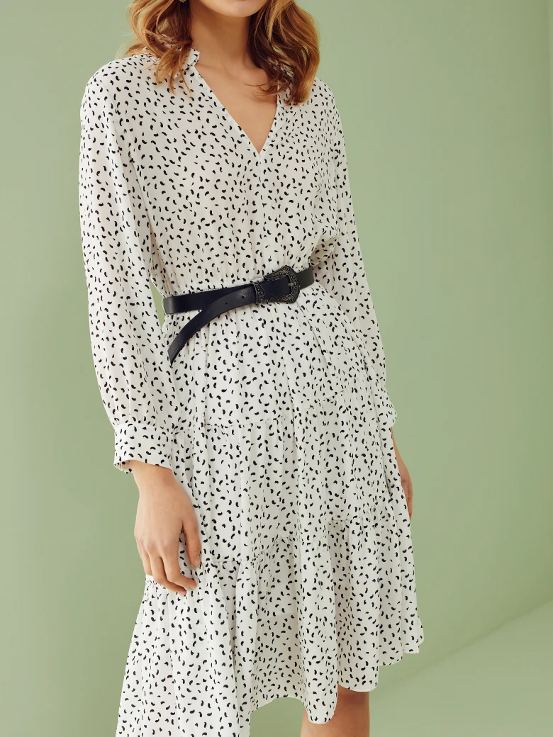 FLARED DRESS WITH BELT