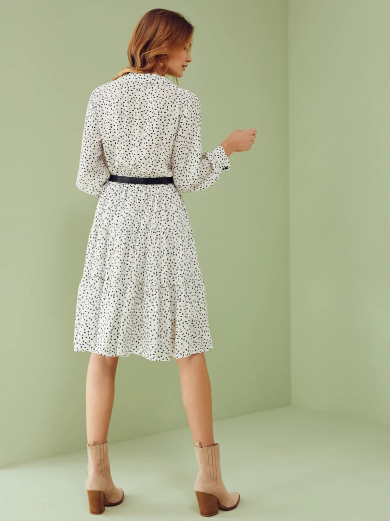 FLARED DRESS WITH BELT