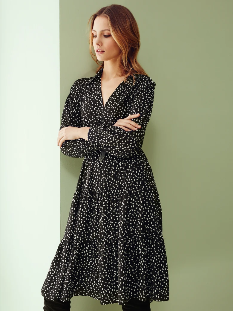 FLARED DRESS WITH BELT