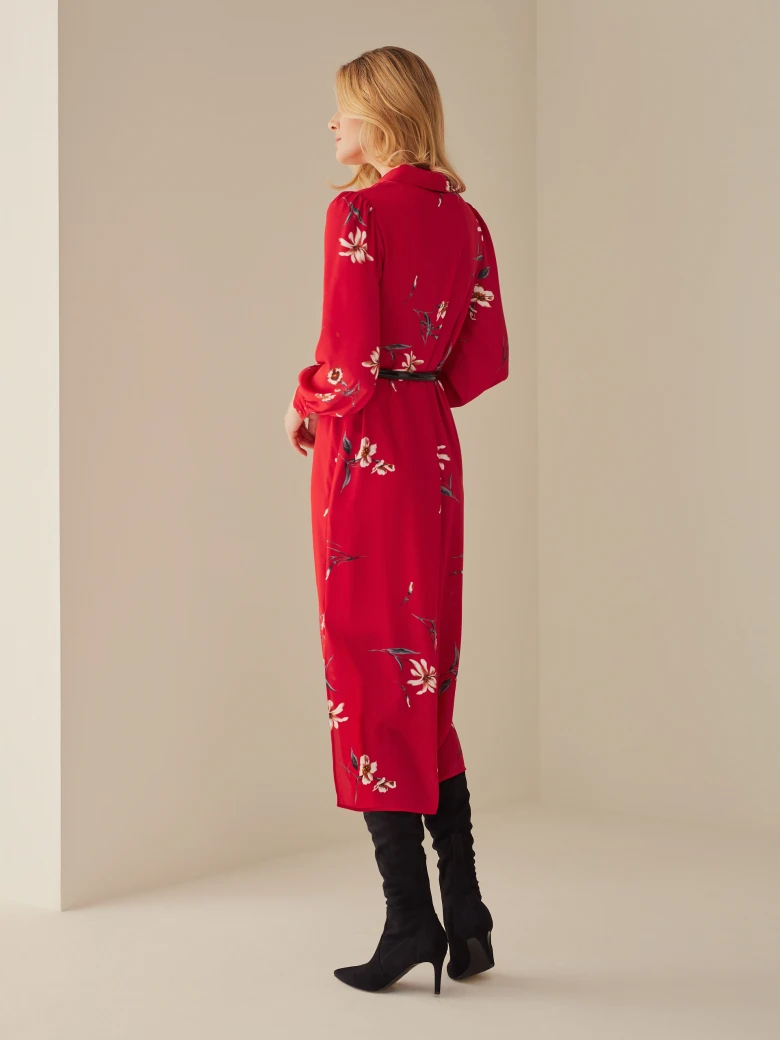 FLORAL SHIRT DRESS