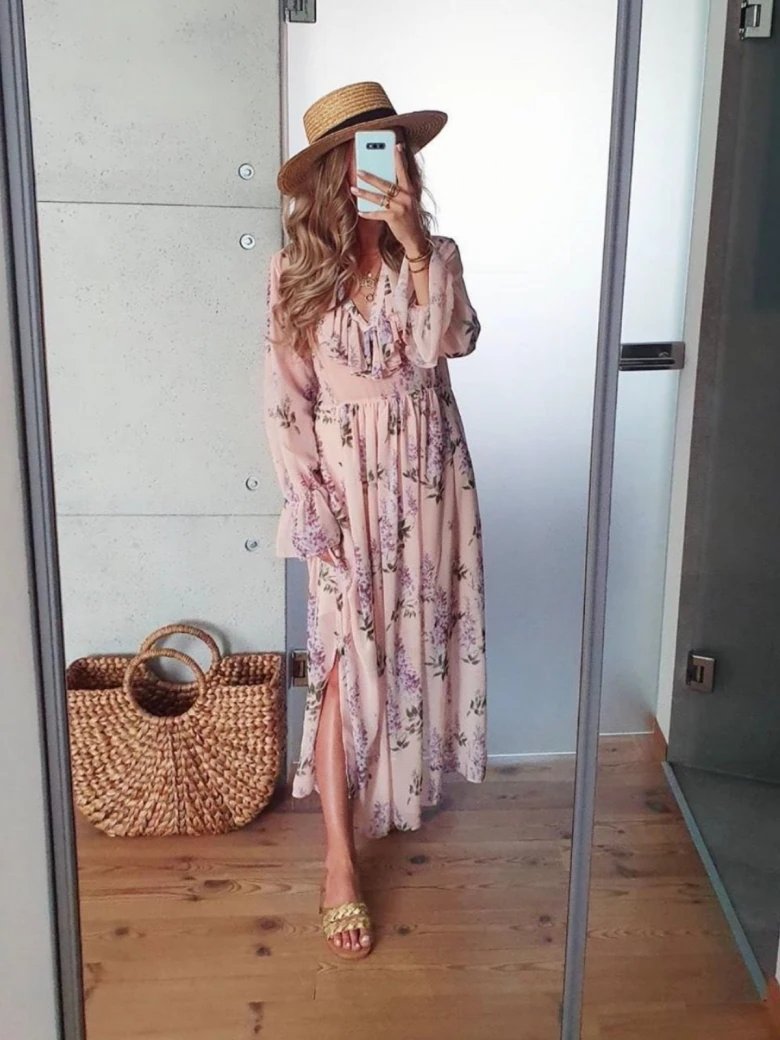 ETHEREAL FLORAL PATTERN DRESS