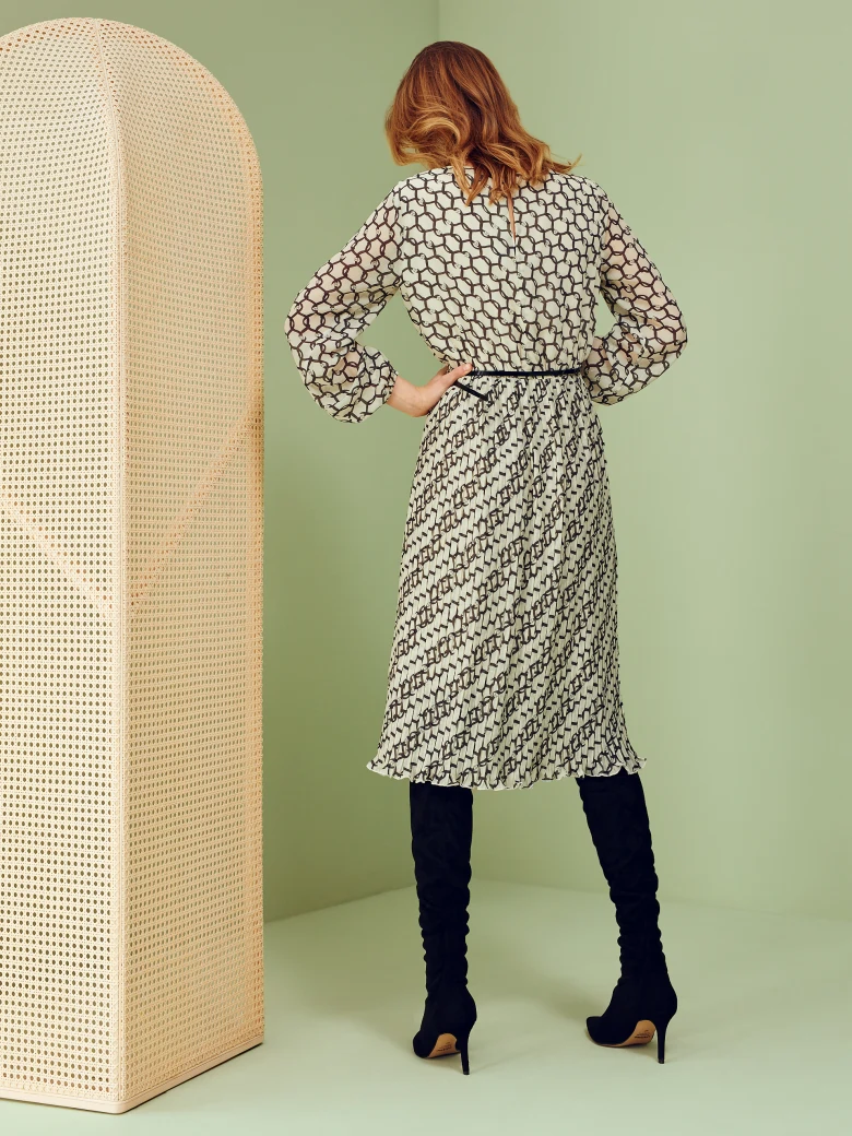 MIDI DRESS WITH FINE PATTERN