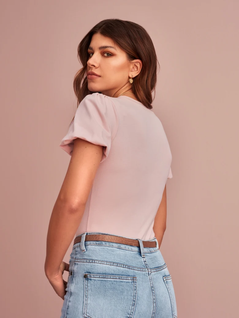 PINK BODY WITH PUFF SLEEVES